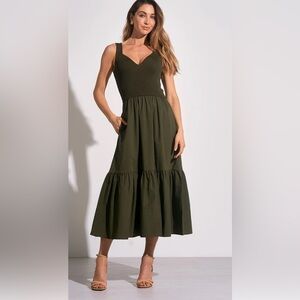 Elan Olive Knit Dress